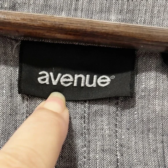 Avenue Linen Blend Silver Popover Tunic Womens Size 18/20 Lagenlook Casual - Picture 4 of 15